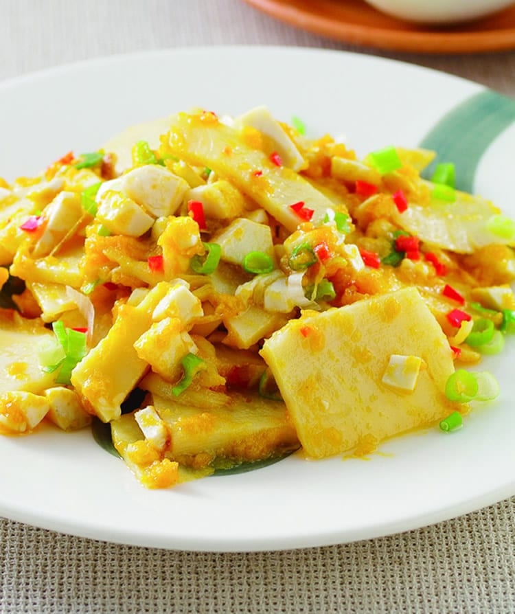 食谱:黄金蛋炒笋片
