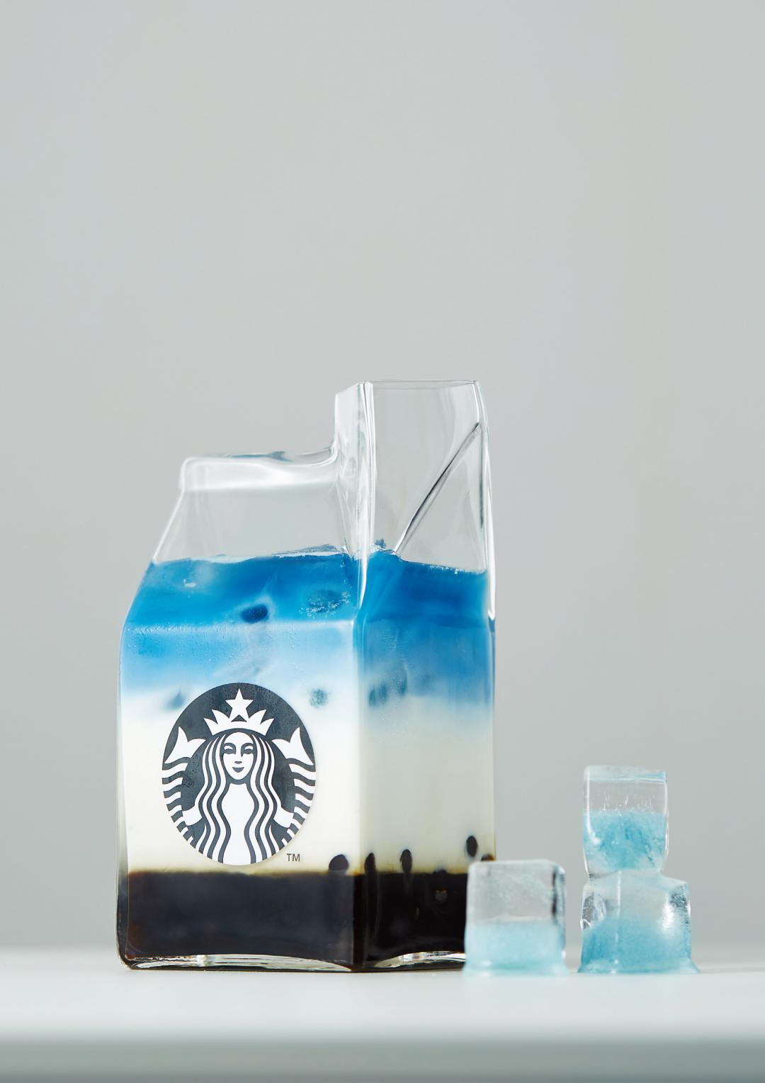 高颜值黑糖珍珠饮品DIY「湛蓝奶茶」渐层配色好消暑